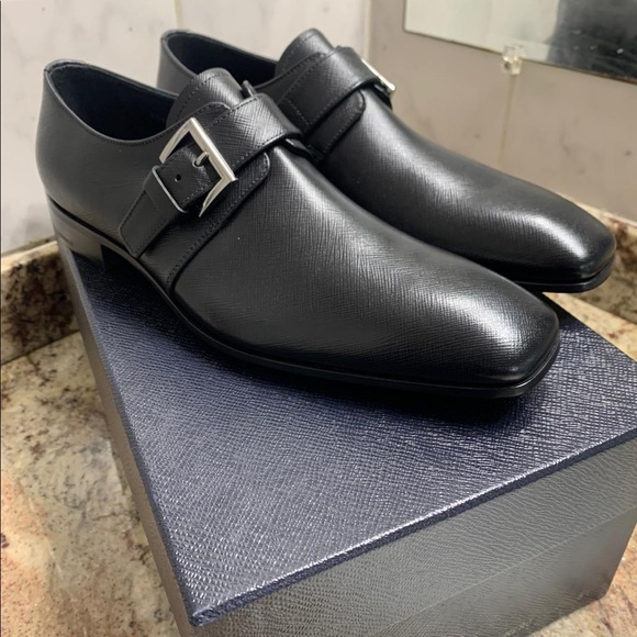 Prada Black Saffiano Leather Business Shoes main image 5